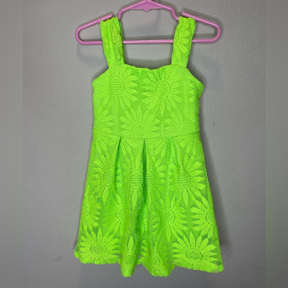 SOLD-Amy Byer Lime Green Dress, little girls size 4T